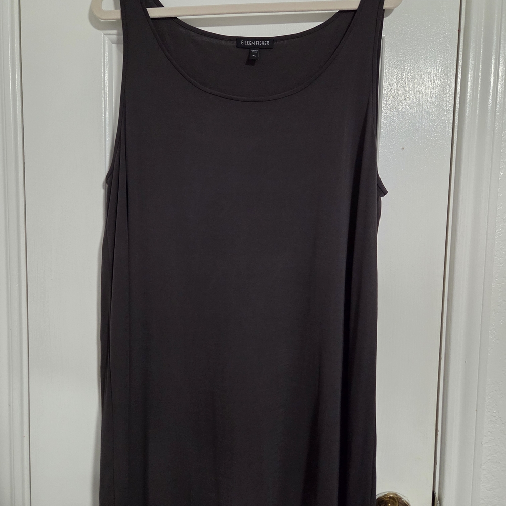 Eileen Fisher Sleeveless Gray Silk Tunic/Dress